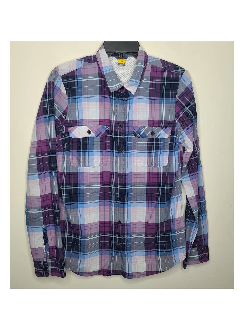Eddie Bauer purple plaid long sleeve button down shirt - medium